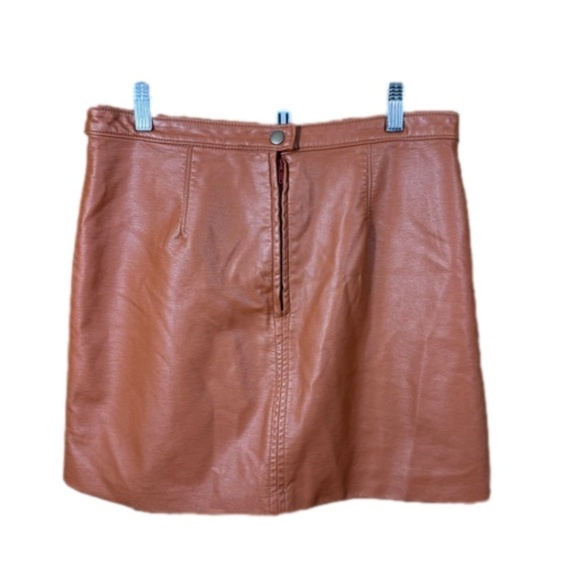 Free People Charlie Faux-Leather Mini Skirt in 'honey' Brown - Picture 2 of 4